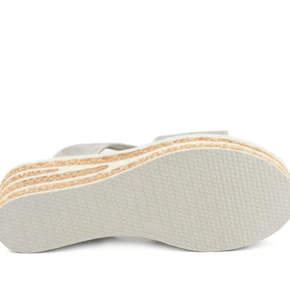 Wedge Heel Jewelled Sandals - Soft Gold