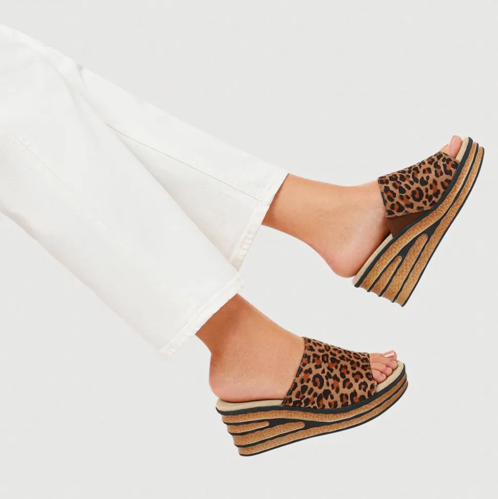 Wedge-Heel Mules - Leopard