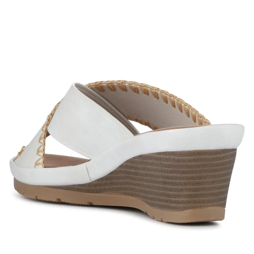 Wedge-Heel Mules - White