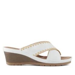 Wedge-Heel Mules - White