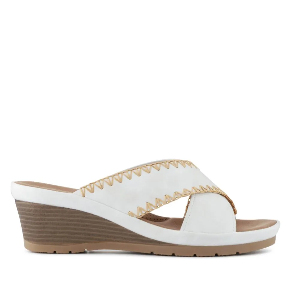 Wedge-Heel Mules - White