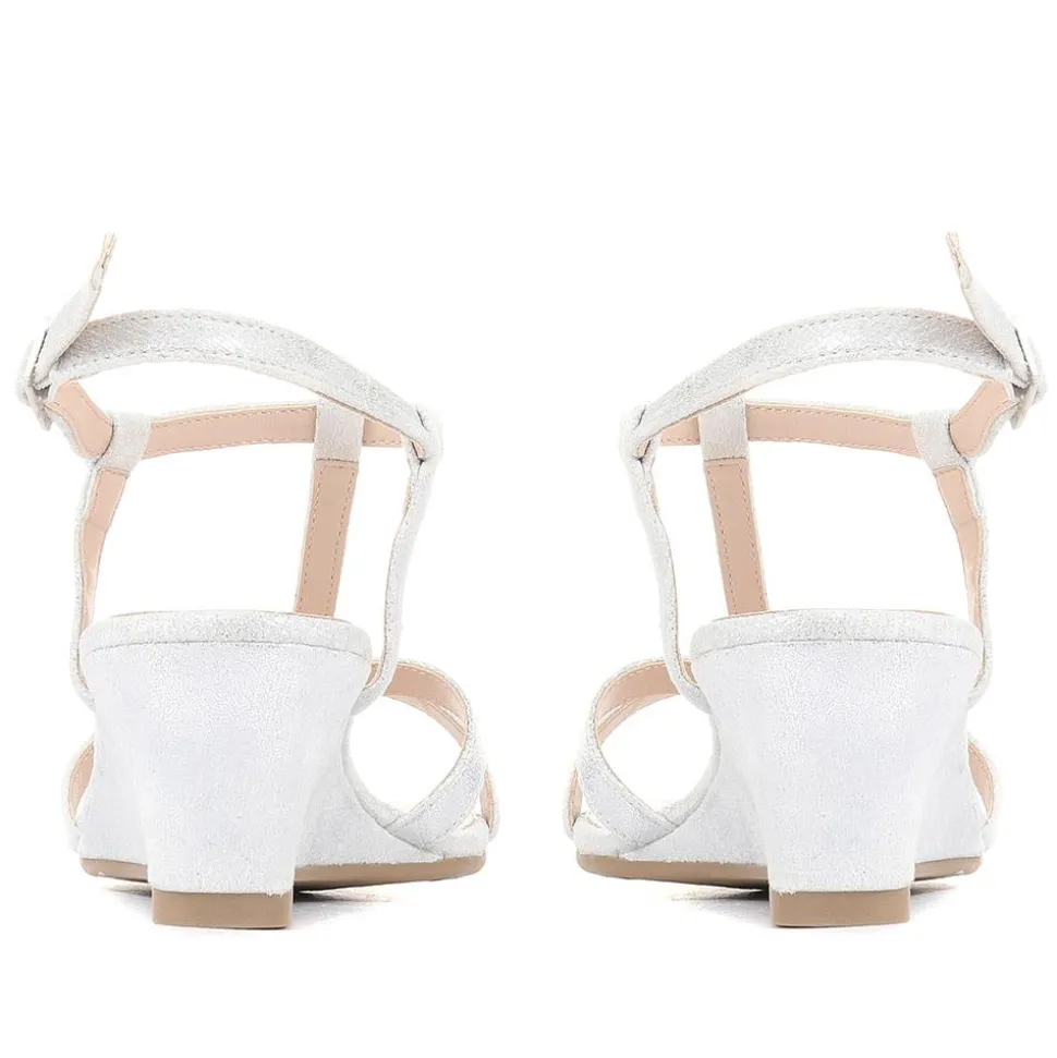 Wedge Heel Sandals - Silver