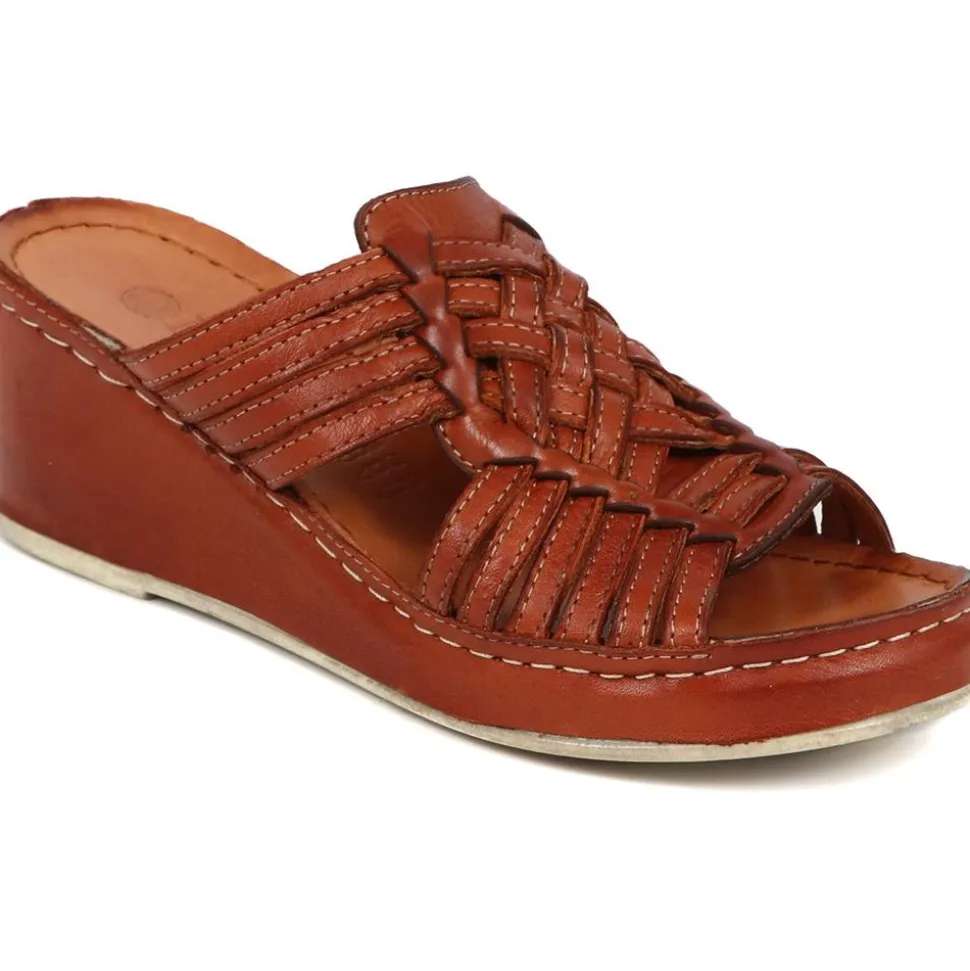 Wedge Mule Sandals - Tan