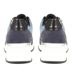 Wedge Sole Trainers - Navy