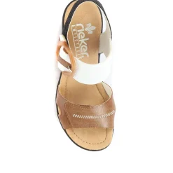 Wedge Two-Tone Sandals - Brown Multi
