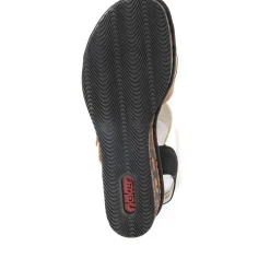 Wedge Two-Tone Sandals - Brown Multi
