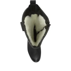 Western-Heeled Long Boots - Black