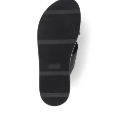 Whitstable Leather Sliders - Black