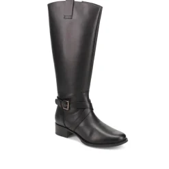 Wide-Calf-Fitting Long Boots - Black