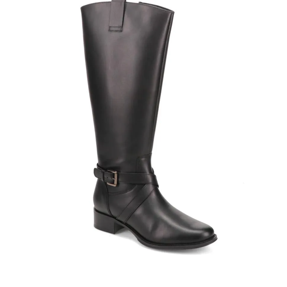 Wide-Calf-Fitting Long Boots - Black