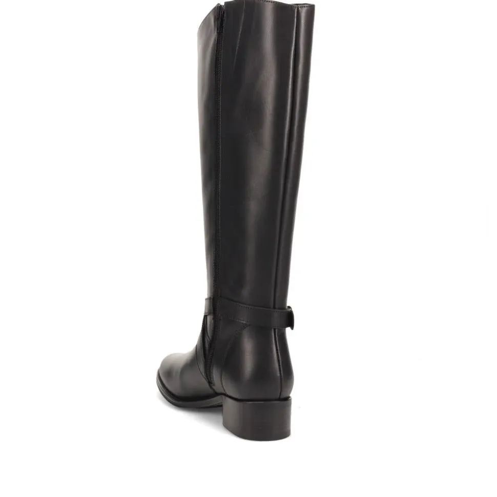 Wide-Calf-Fitting Long Boots - Black