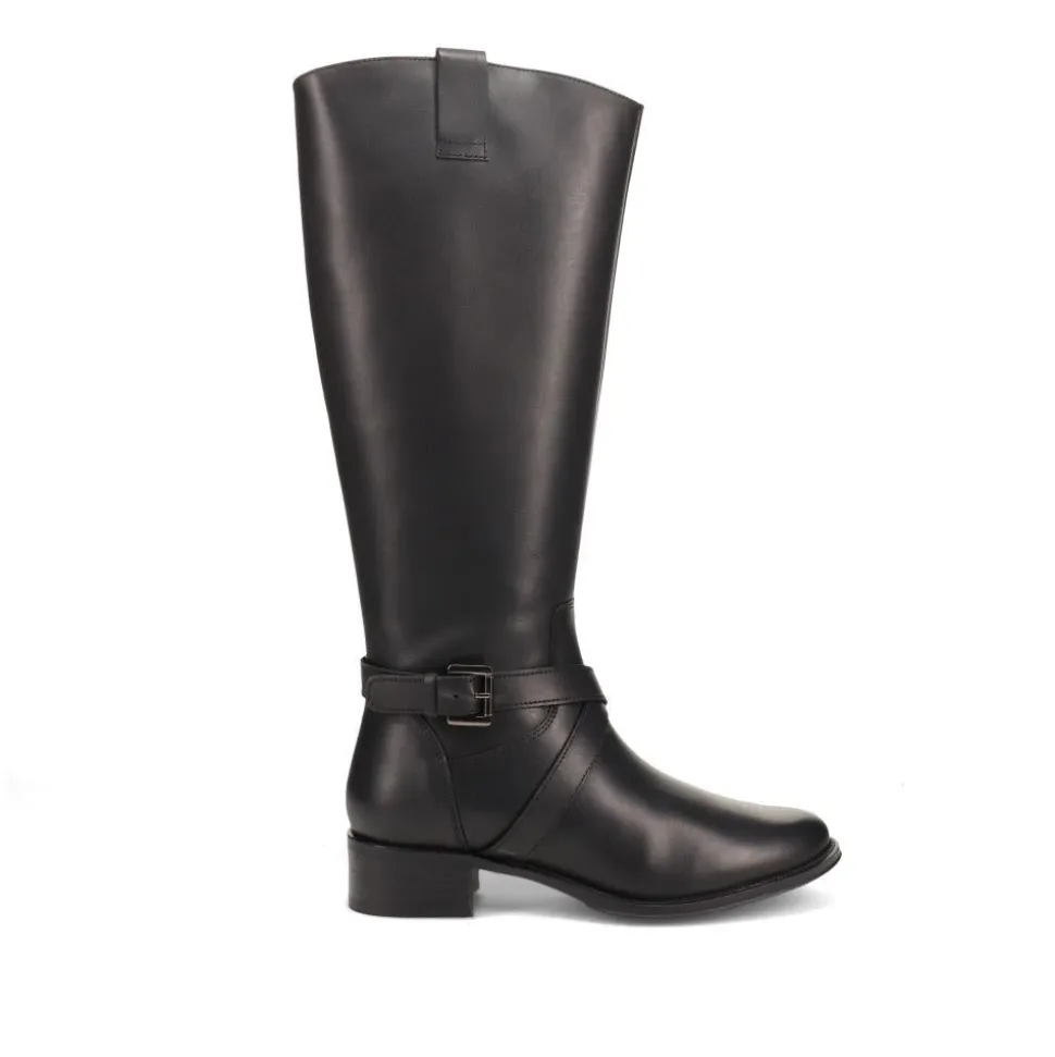 Wide-Calf-Fitting Long Boots - Black