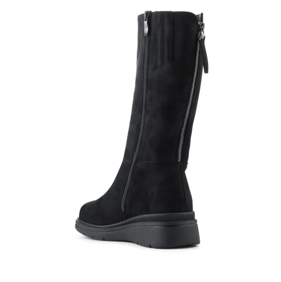 Wide Fit Adjustable Calf Length Boots - Black
