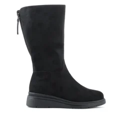 Wide Fit Adjustable Calf Length Boots - Black