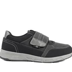Wide Fit Adjustable Fasten Casual Shoes - Black