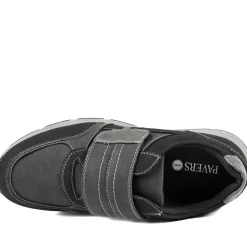 Wide Fit Adjustable Fasten Casual Shoes - Black