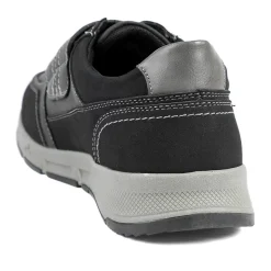 Wide Fit Adjustable Fasten Casual Shoes - Black