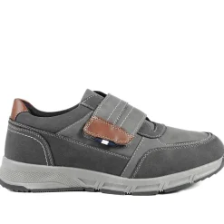 Wide Fit Adjustable Fasten Casual Shoes - Grey