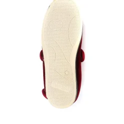 Wide Fit Adjustable Fasten Full Slipper - Burgundy