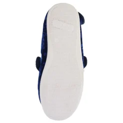 Wide Fit Adjustable Fasten Full Slipper - Navy Floral