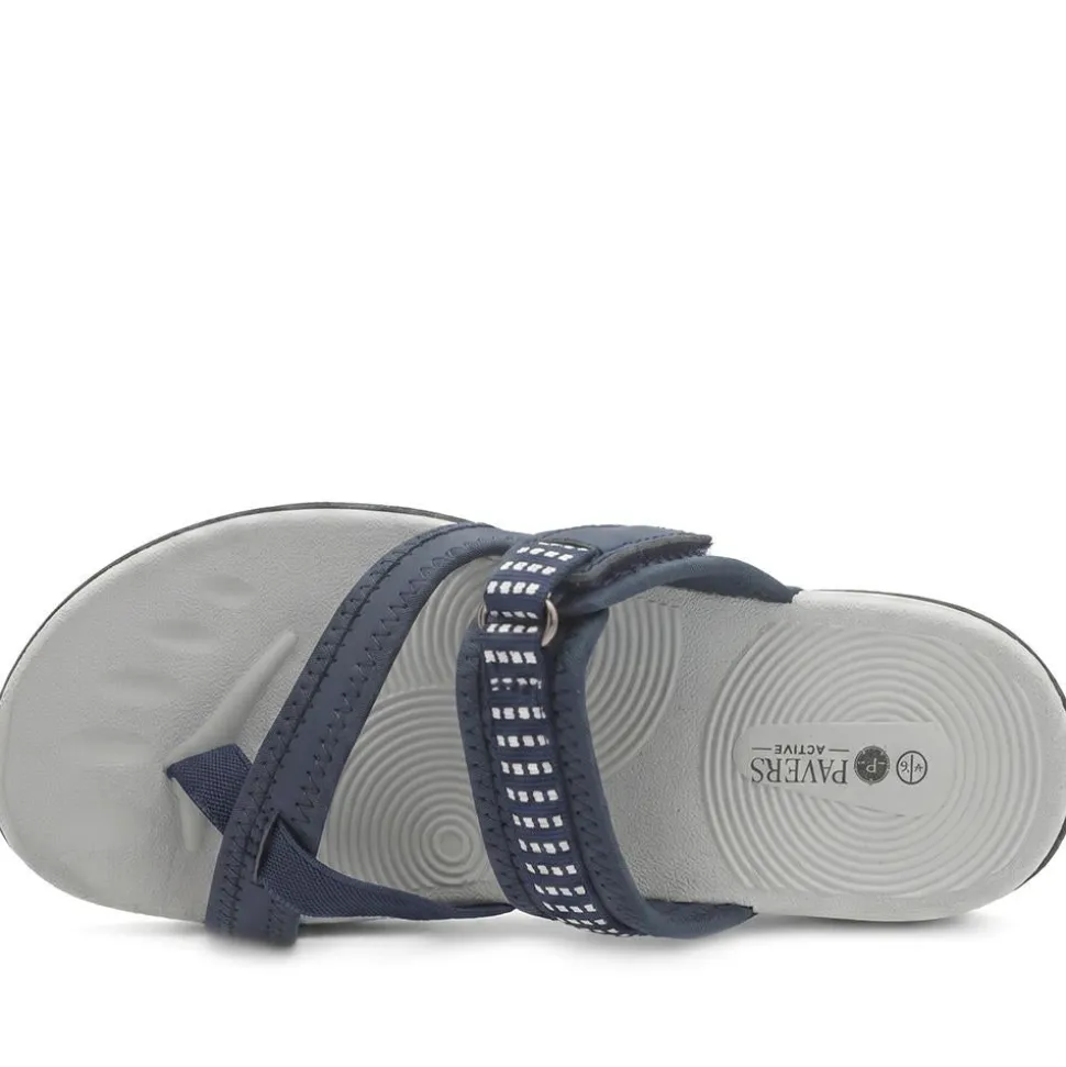 Wide Fit Adjustable Fasten Sandals - Navy