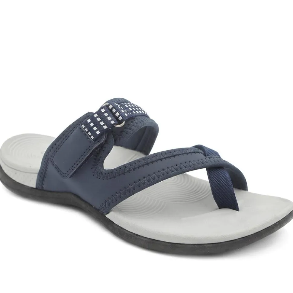 Wide Fit Adjustable Fasten Sandals - Navy