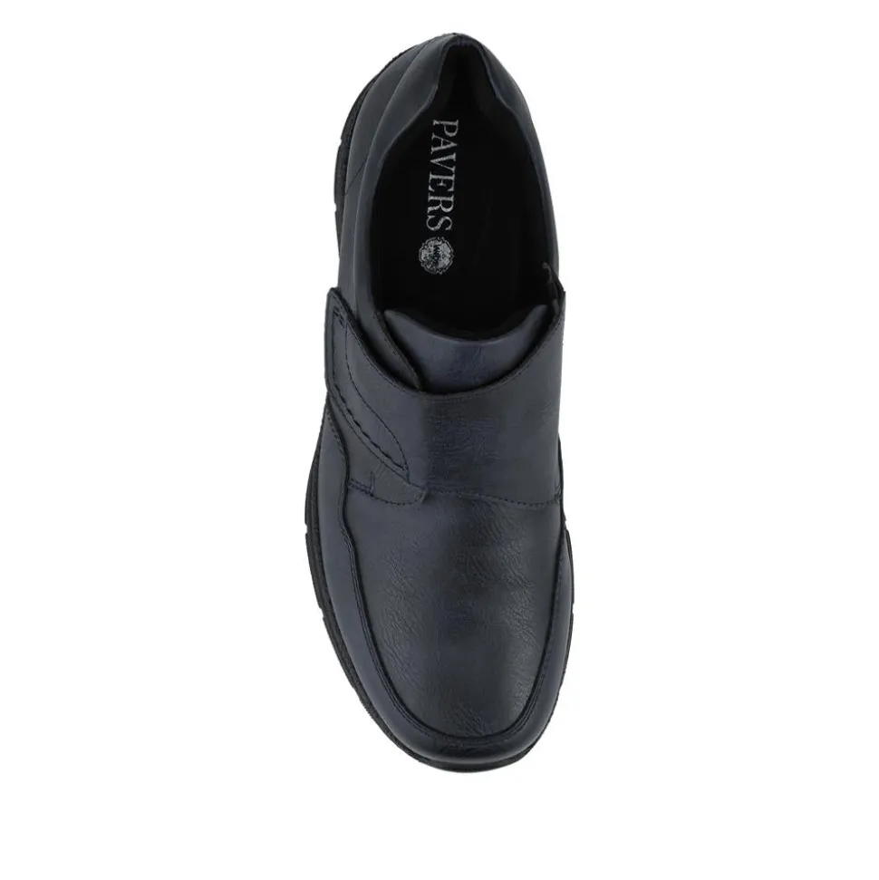 Wide Fit Adjustable Fitting Monk Shoes - Navy