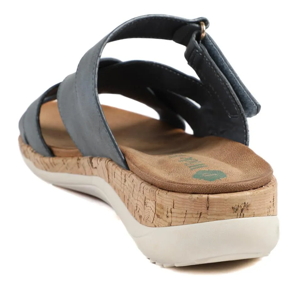 Wide Fit Adjustable Strappy Sandals - Navy