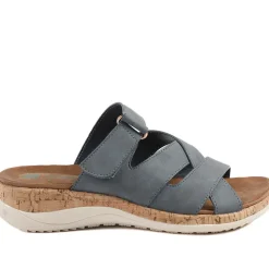 Wide Fit Adjustable Strappy Sandals - Navy