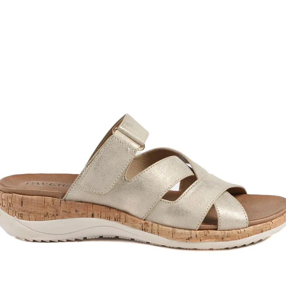 Wide Fit Adjustable Strappy Sandals - Soft Gold