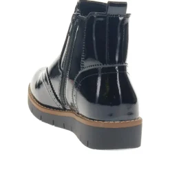 Wide Fit Ankle Boots - Black Patent