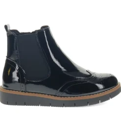 Wide Fit Ankle Boots - Black Patent
