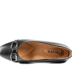 Wide Fit Block Heel Court Shoes - Black