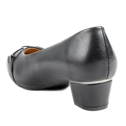 Wide Fit Block Heel Court Shoes - Navy
