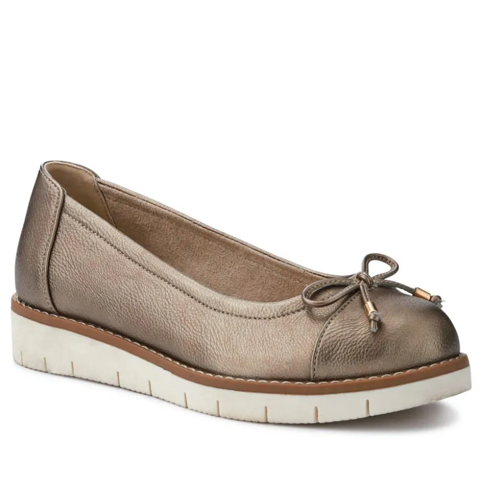 Wide Fit Bow-Detailed Chunky Pumps - Metallic