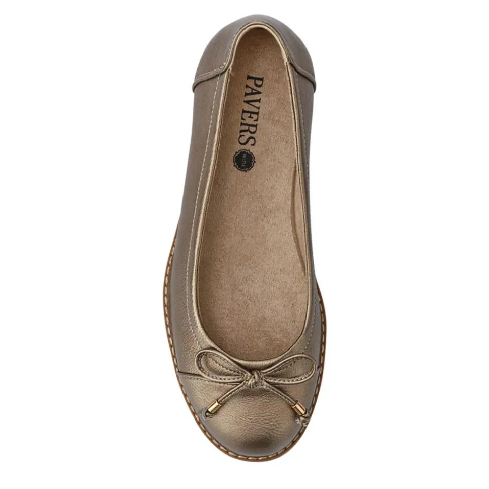 Wide Fit Bow-Detailed Chunky Pumps - Metallic