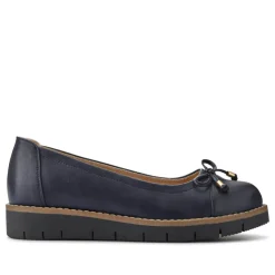 Wide Fit Bow-Detailed Chunky Pumps - Navy