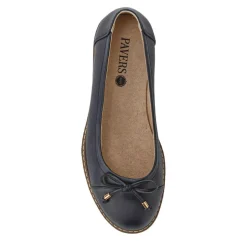Wide Fit Bow-Detailed Chunky Pumps - Navy