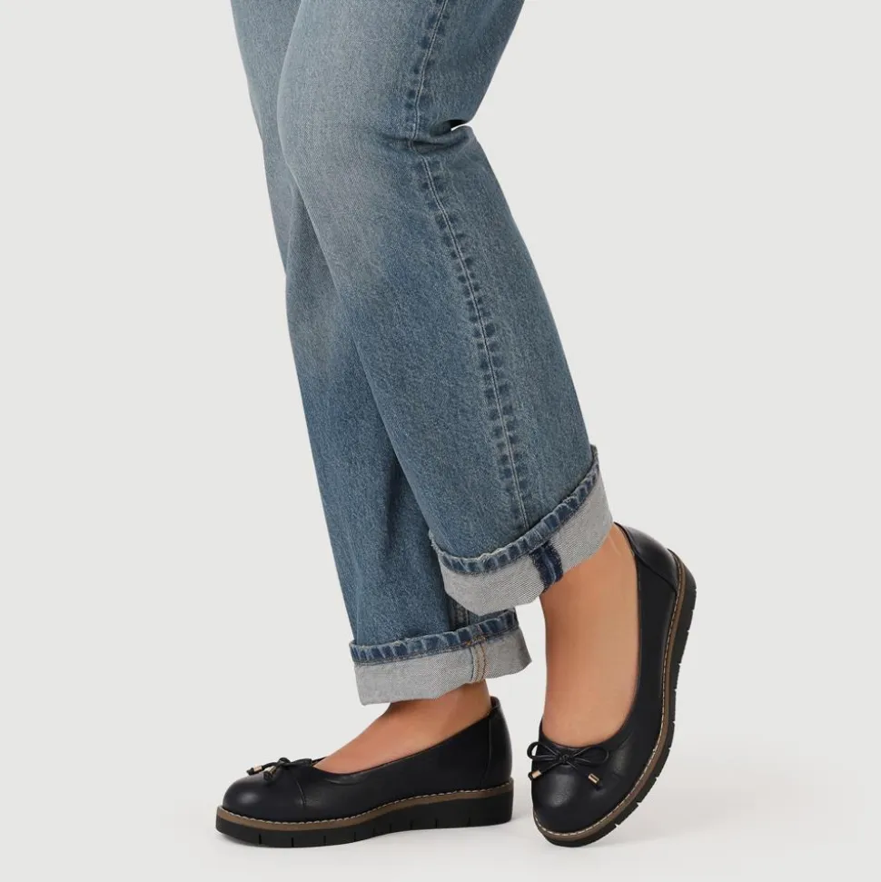 Wide Fit Bow-Detailed Chunky Pumps - Navy