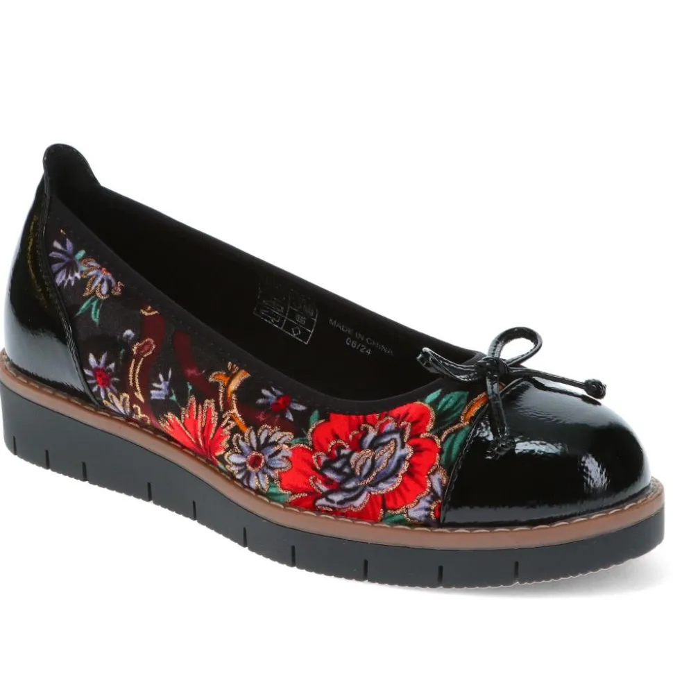 Wide Fit Bow-Detailed Pumps - Black Floral