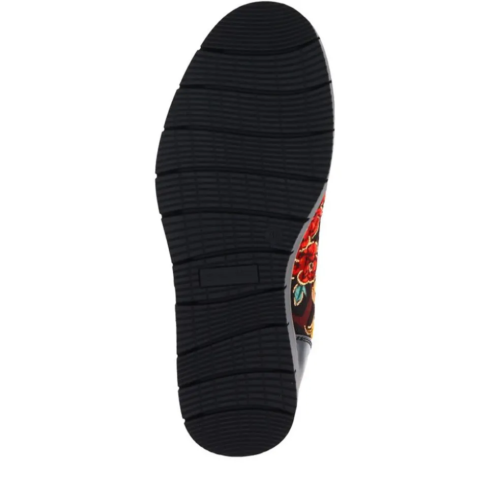 Wide Fit Bow-Detailed Pumps - Black Floral