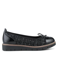 Wide Fit Bow-Detailed Pumps - Black Tweed