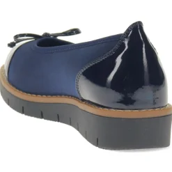 Wide Fit Bow-Detailed Pumps - Navy-Navy Patent