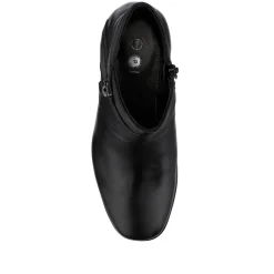 Wide-Fit Breathable Leather Boots - Black