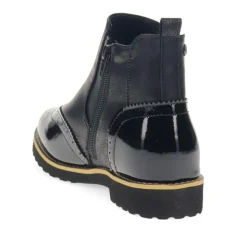 Wide-Fit Brogue Ankle Boots - Black