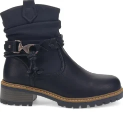 Wide Fit Buckle Ankle Boots - Black