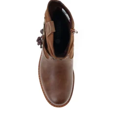 Wide Fit Buckle Ankle Boots - Brown