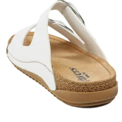Wide Fit Buckle Detail Comfort Sandals - White
