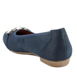 Wide Fit Buckle Detailed Pumps - Navy