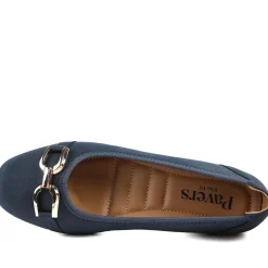Wide Fit Buckle Detailed Pumps - Navy